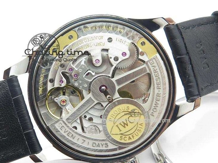 MIROTIME 0209 Portuguese Real PR IW500126 ZF 1:1 Best Edition Grey Red Dial On Black Leather Strap A52010 V Resilient 7333